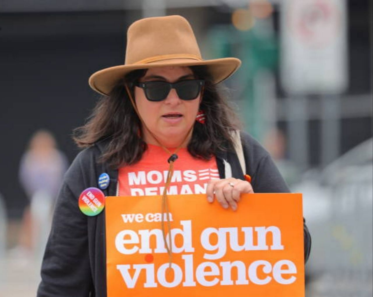 People wear orange and march on National Gun Violence Awareness Day in NY (Image via Getty)