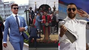 Watch: Patrick Mahomes hilariously stops Travis Kelce from giving speech during Chiefs’ White House visit
