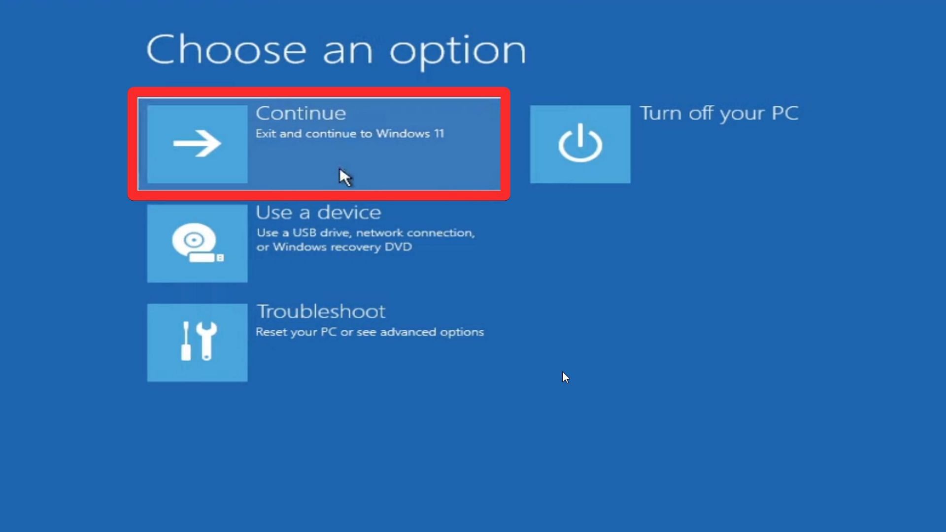 Select Continue on the Choose an option page (Image via Sportskeeda)