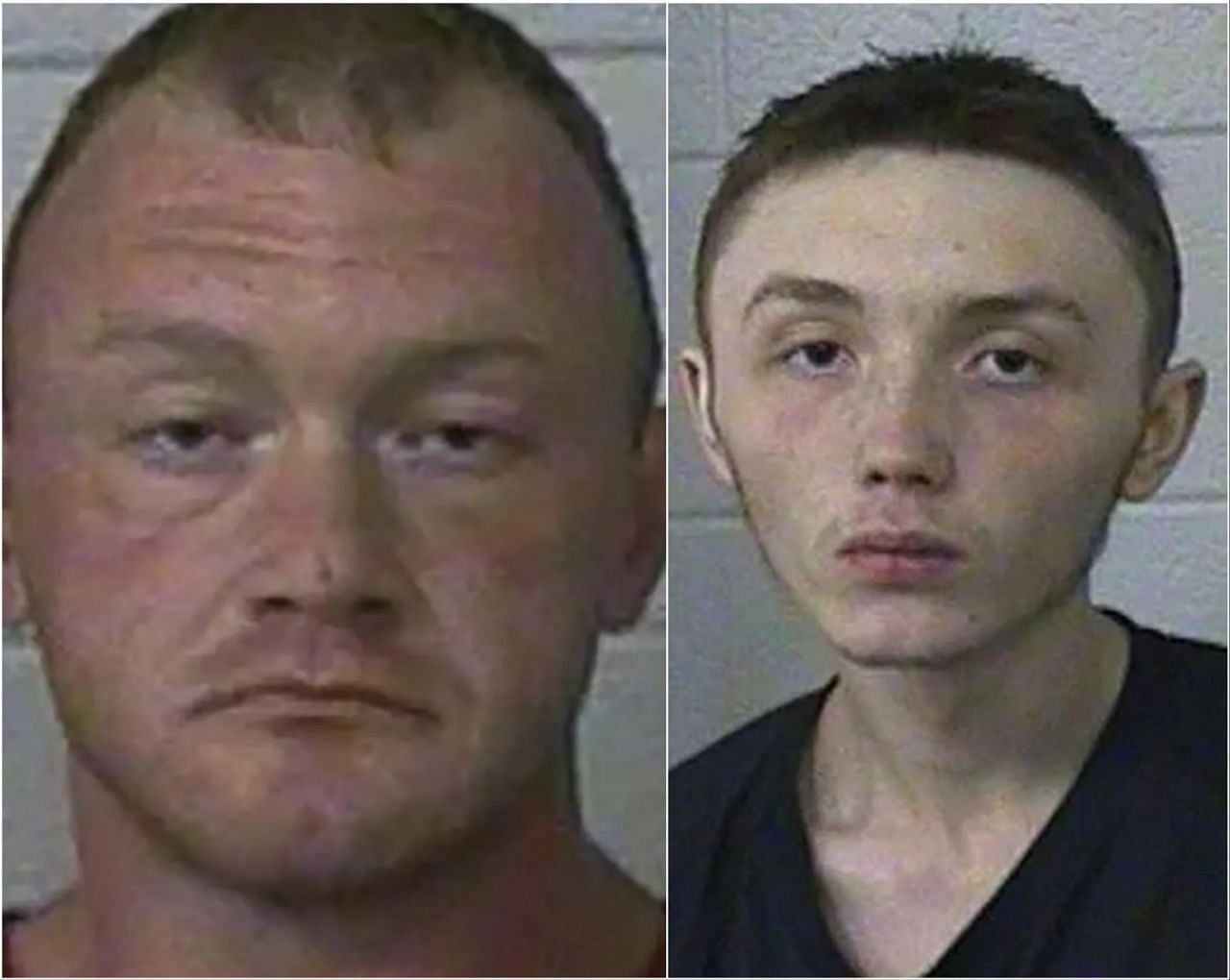 Mark Anthony Sexton, Jr. (Left) &amp; his son (right) were arrested in connection to Woodard&#039;s death (Image via Washington County Detention Center)