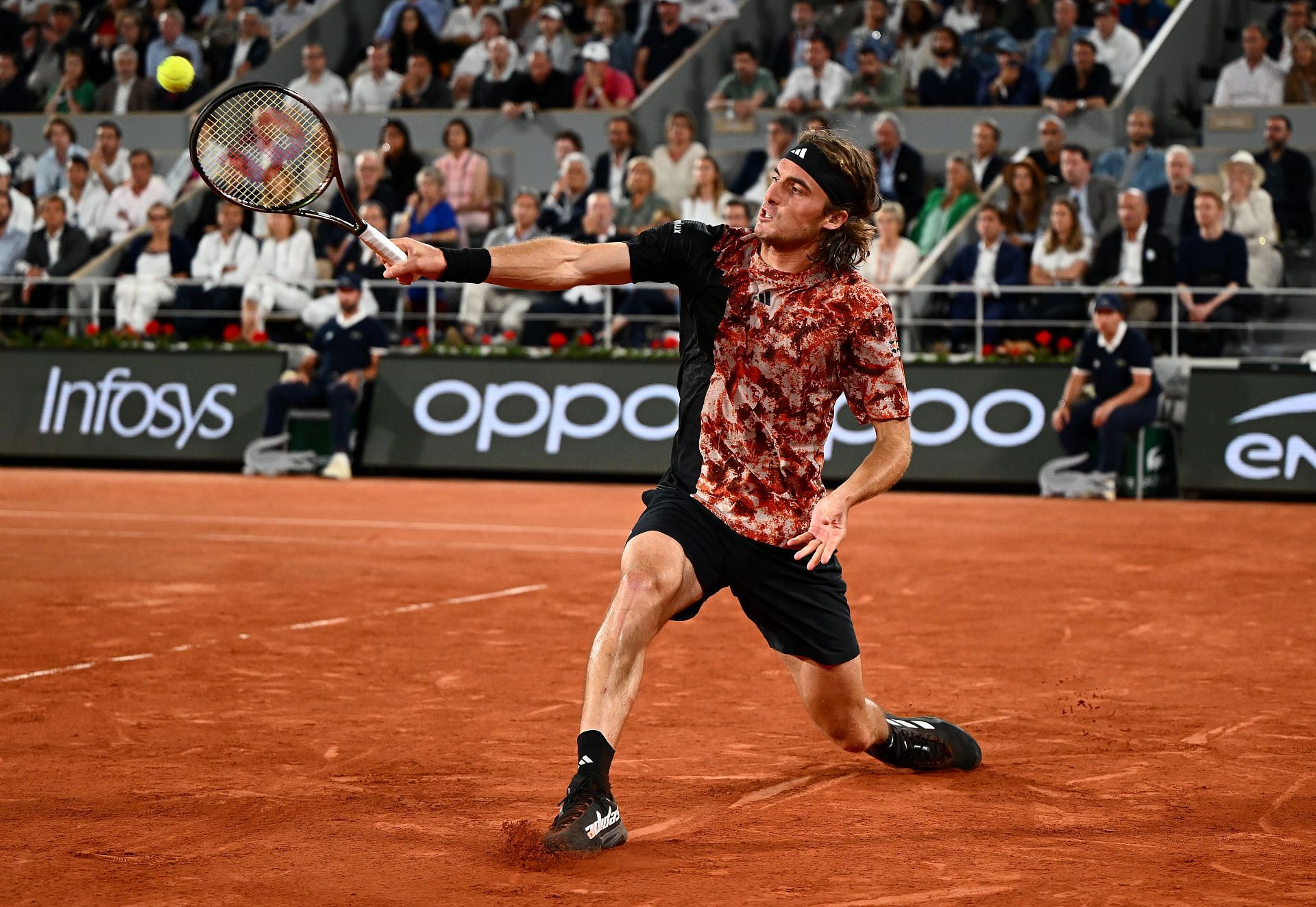 Stefanos Tsitsipas in action at the French Open