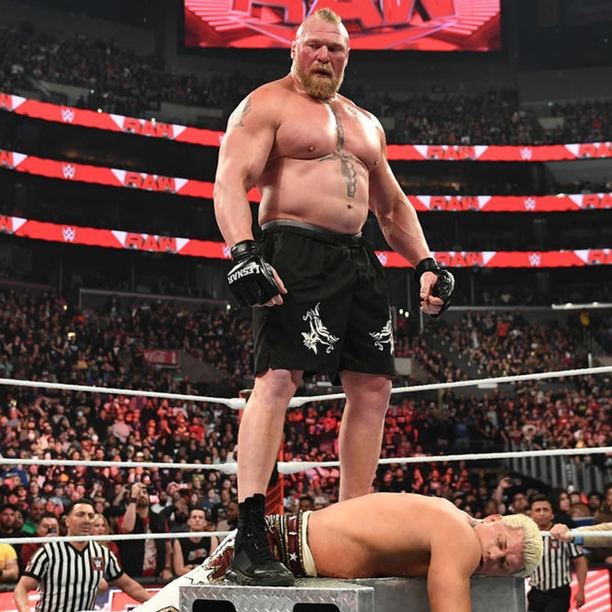 Brock Lesnar would want to leave Cody Rhodes lying again in an Unsanctioned Match.