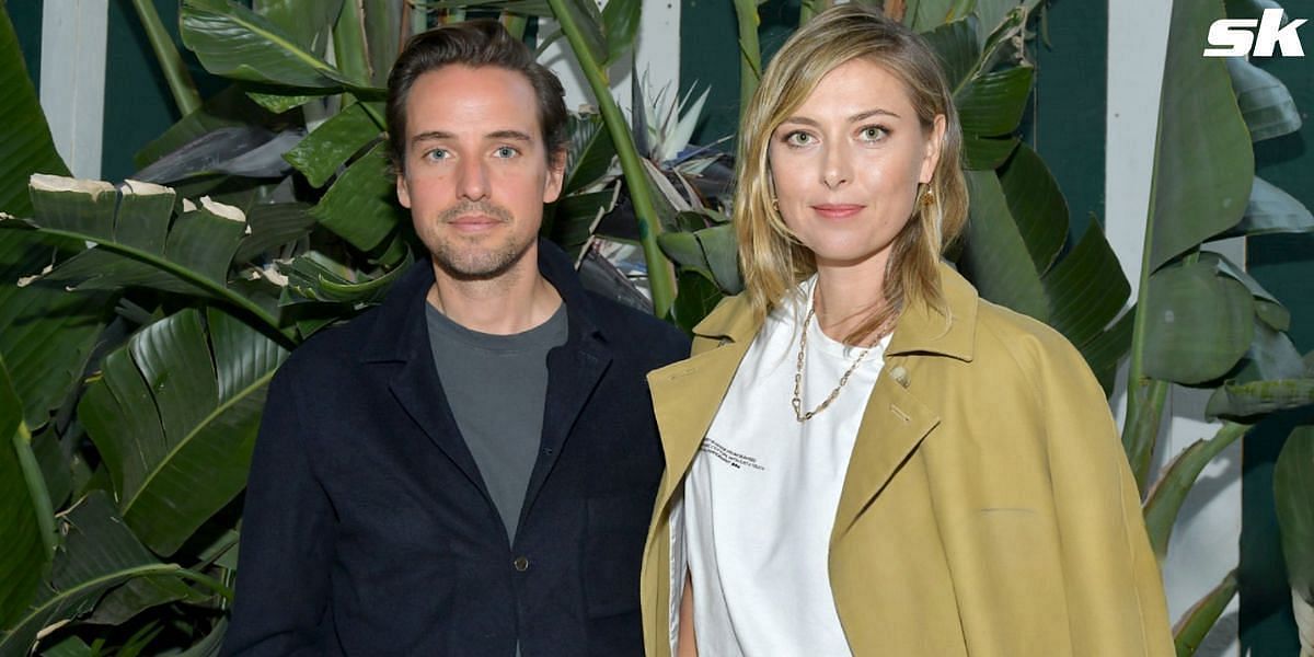 Maria Sharapova (R) and husband Alexander Gilkes (L)