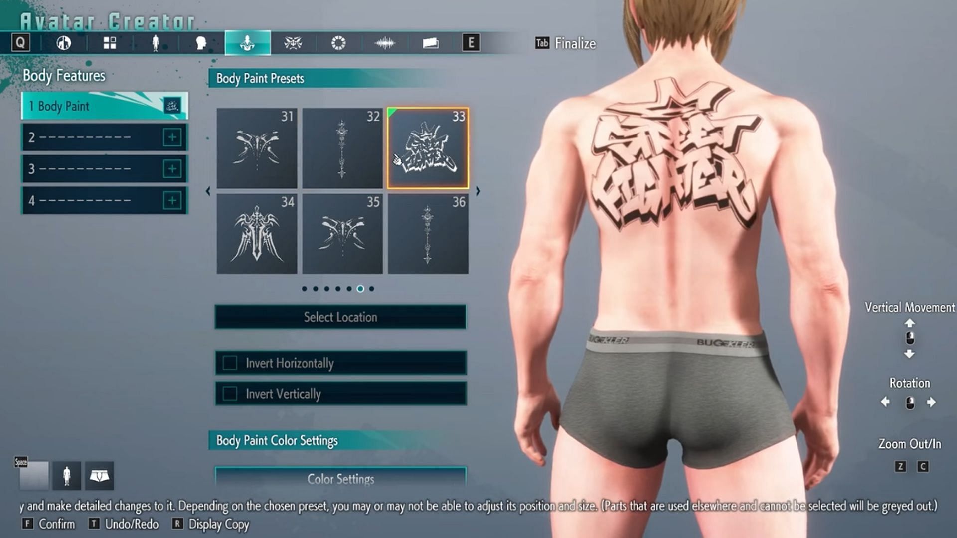 You can apply body and face tattoos to your character (Image via Capcom)