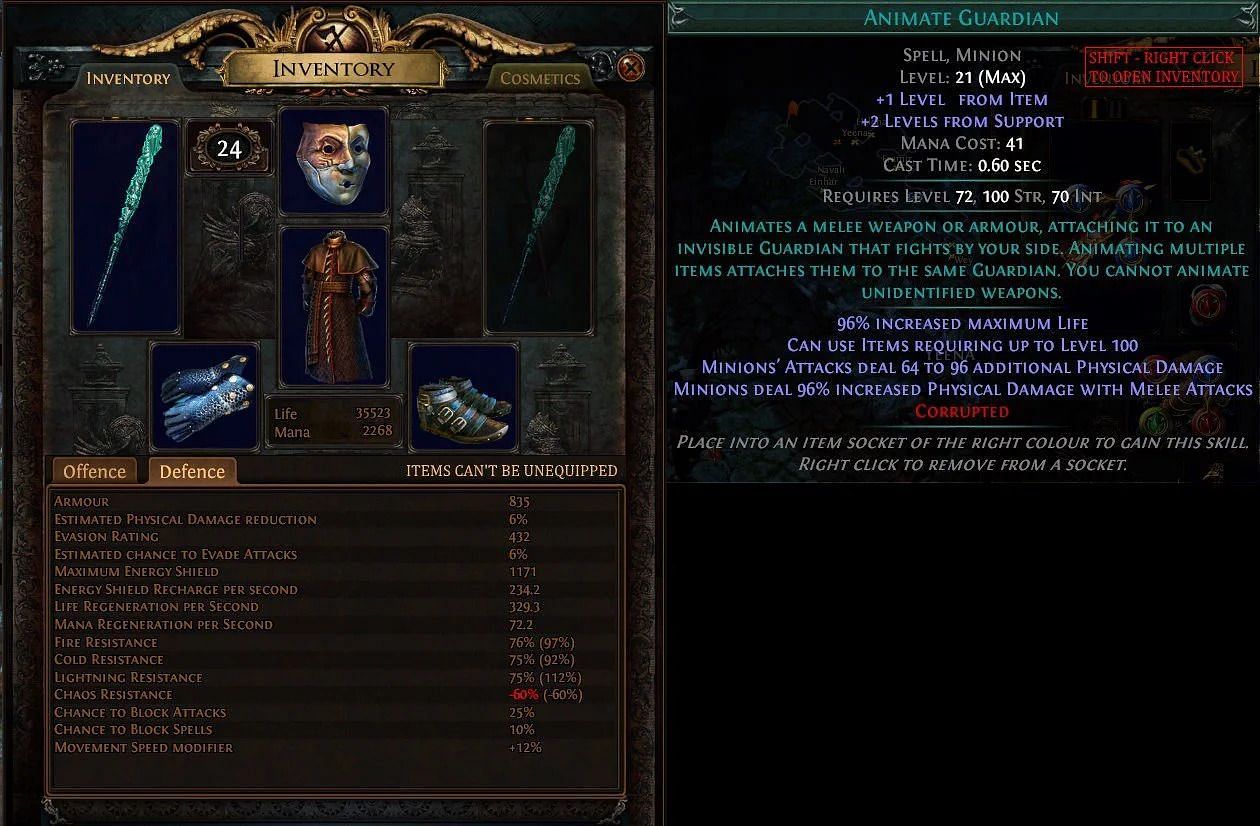 Path of Exile - Guardian Gear (Image via Grinding Gear Games)