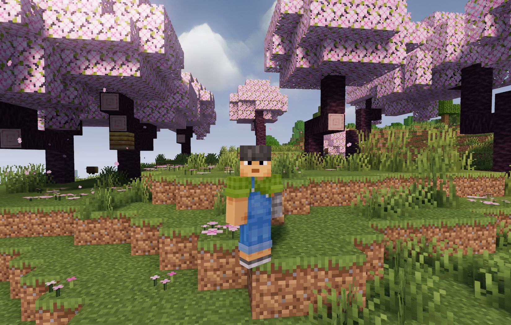 Newly added Cherry trees (Image via Mojang)