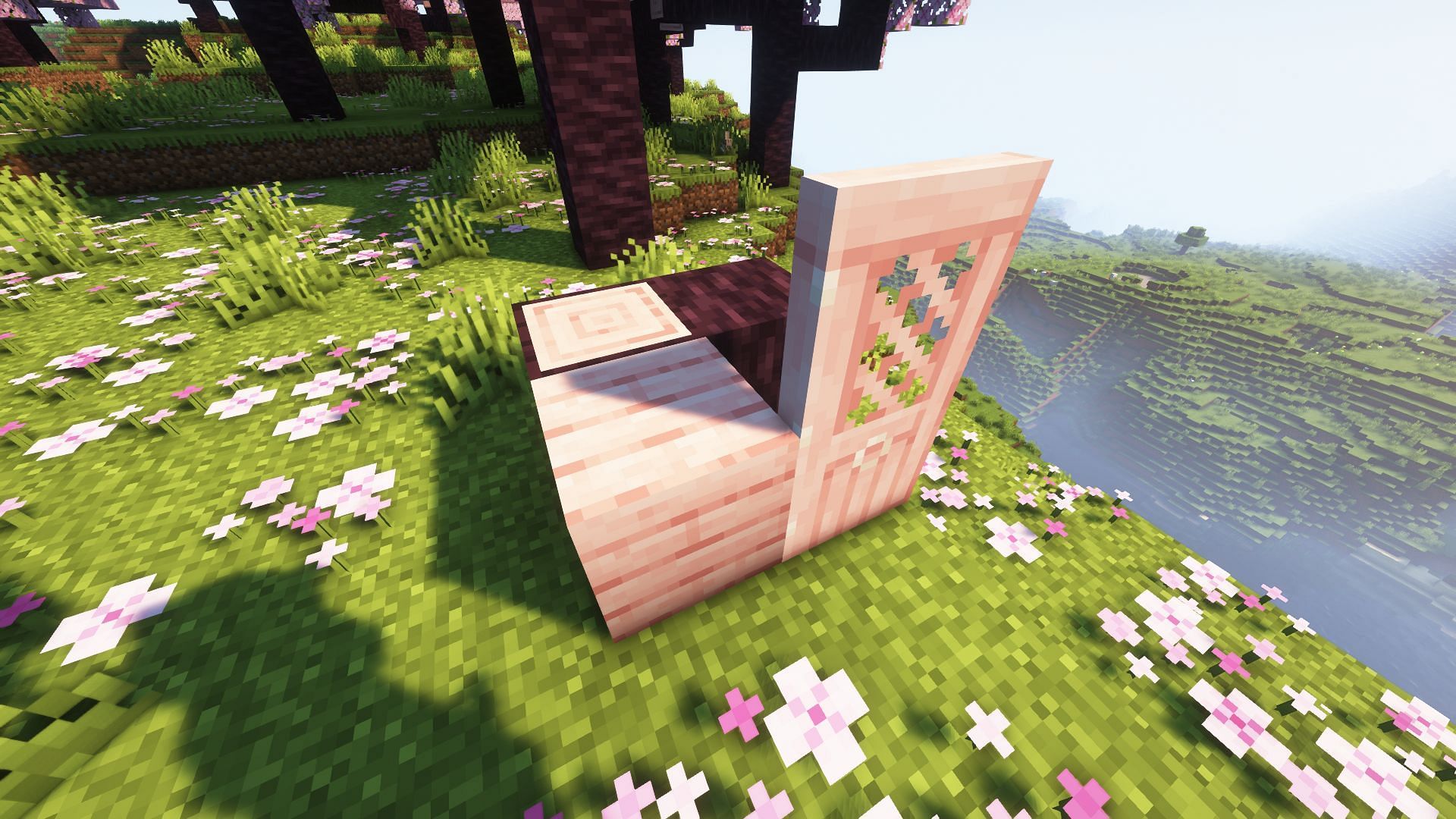 Cherry blocks will only be found in the new Cherry Grove biome in Minecraft 1.20 update (Image via Mojang)