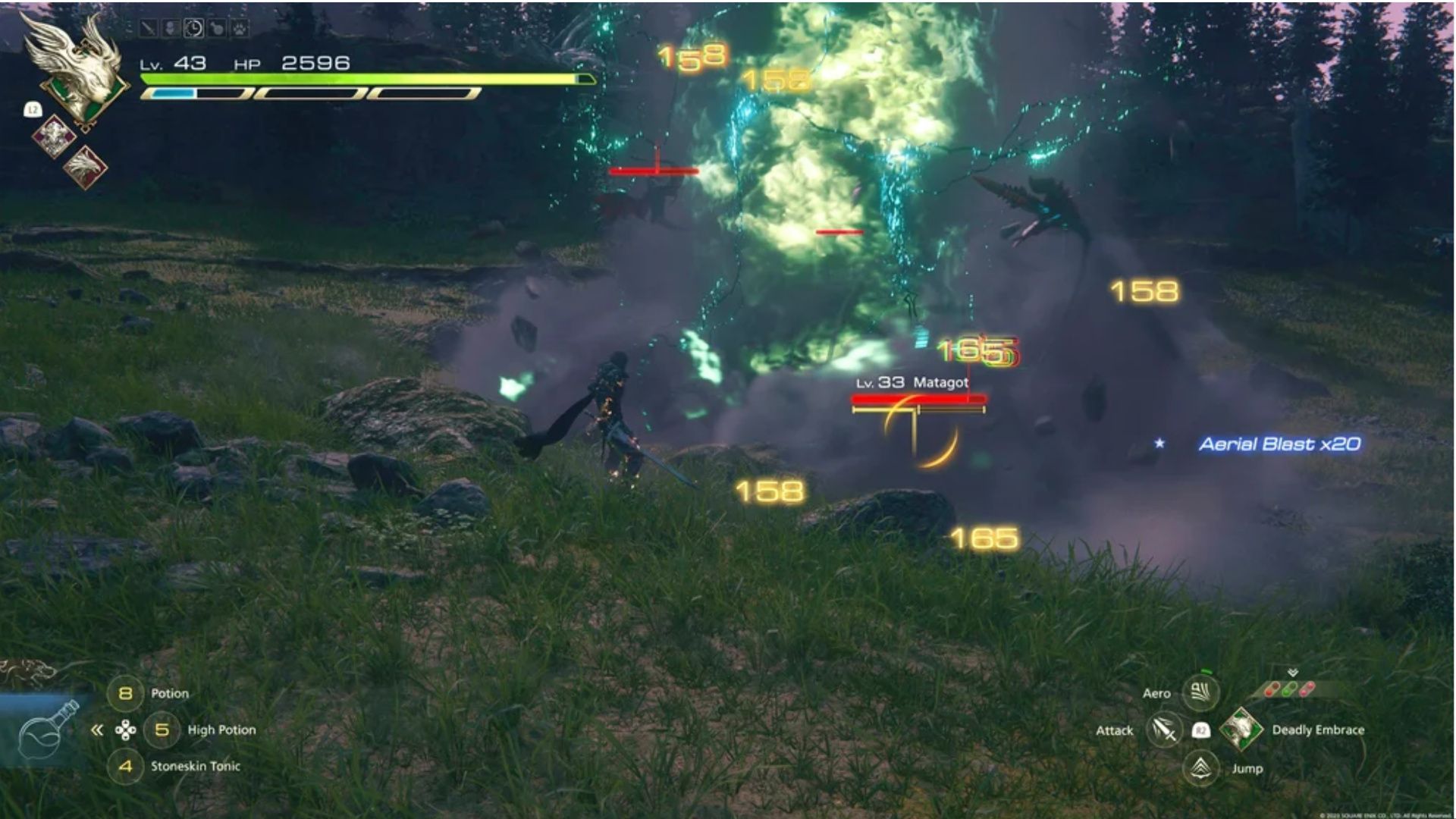 Aerial Blast ability in Final Fantasy 16 (Image via Square Enix)