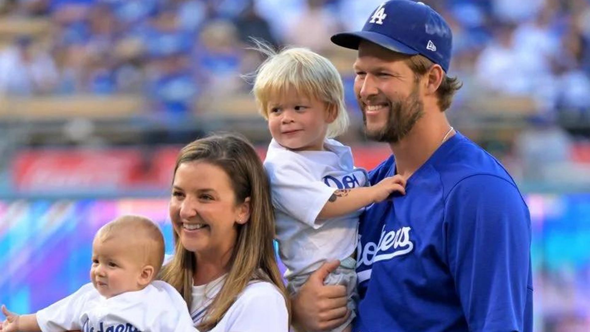 Clayton Kershaw, his wife Ellen, and their family