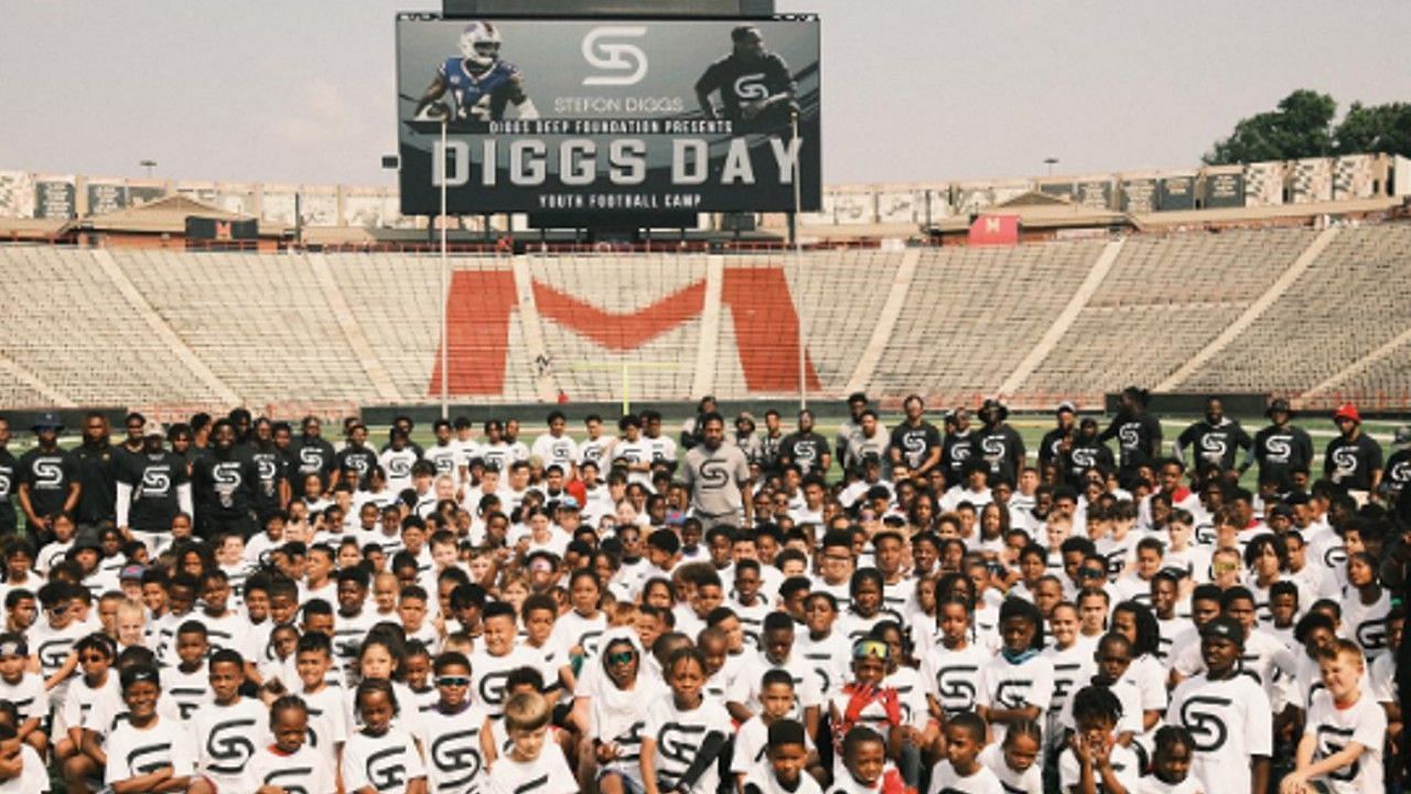 Stefon Diggs and his brother hosted a football camp for young football players back home in Maryland.