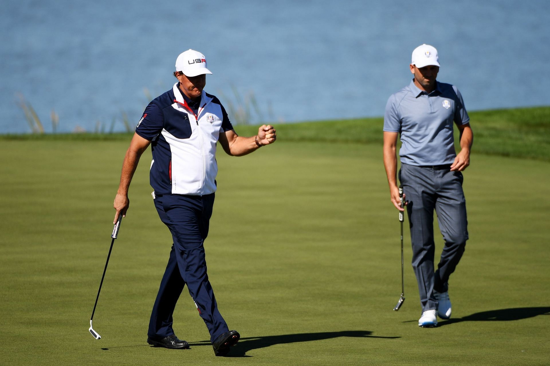 Phil Mickelson and Sergio Garcia at the 2016 Ryder Cup (Image via Getty).