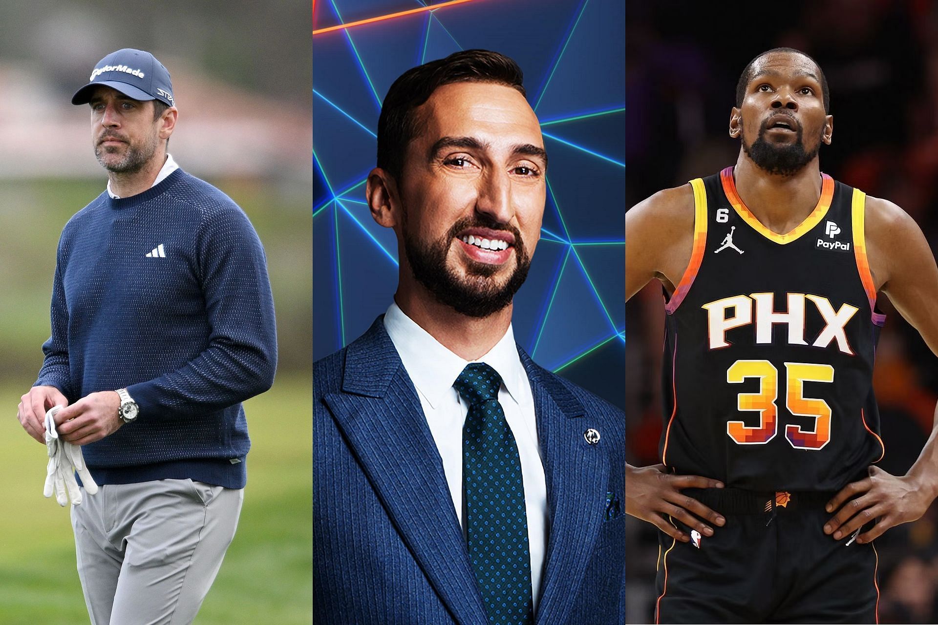 Nick Wright breaks down why Kevin Durant was working out with Aaron Rodgers (Pics Courtesy: FOX and Getty)