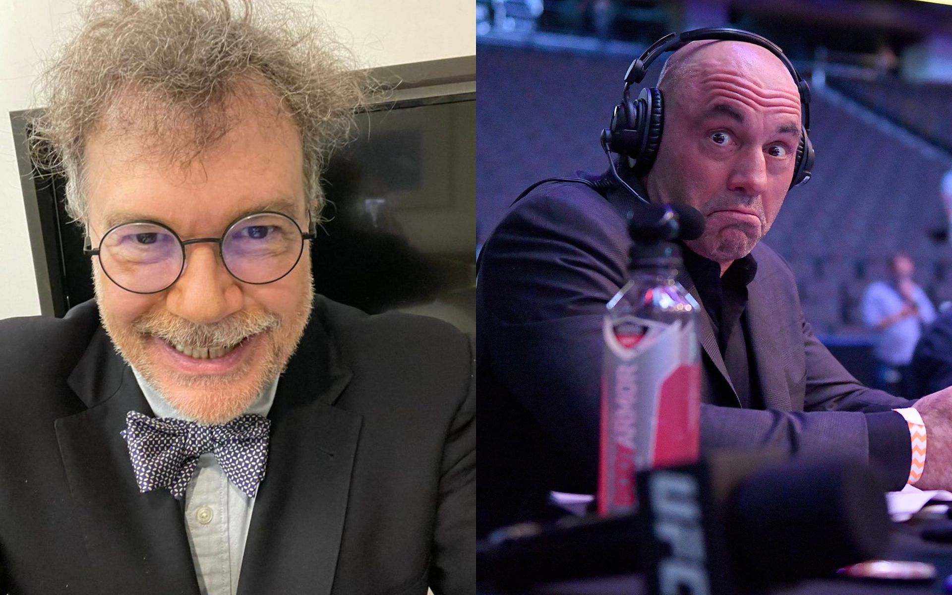 Peter Hotez (left) and Joe Rogan (right) (Image credits Getty Images and @PeterHotez on Twitter)