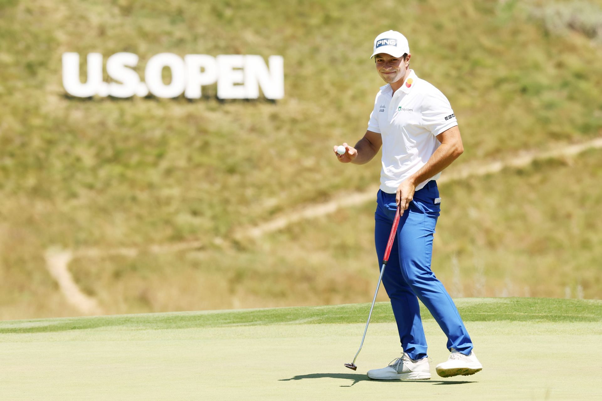 Viktor Hovland during the third round of the 123rd US Open Championship