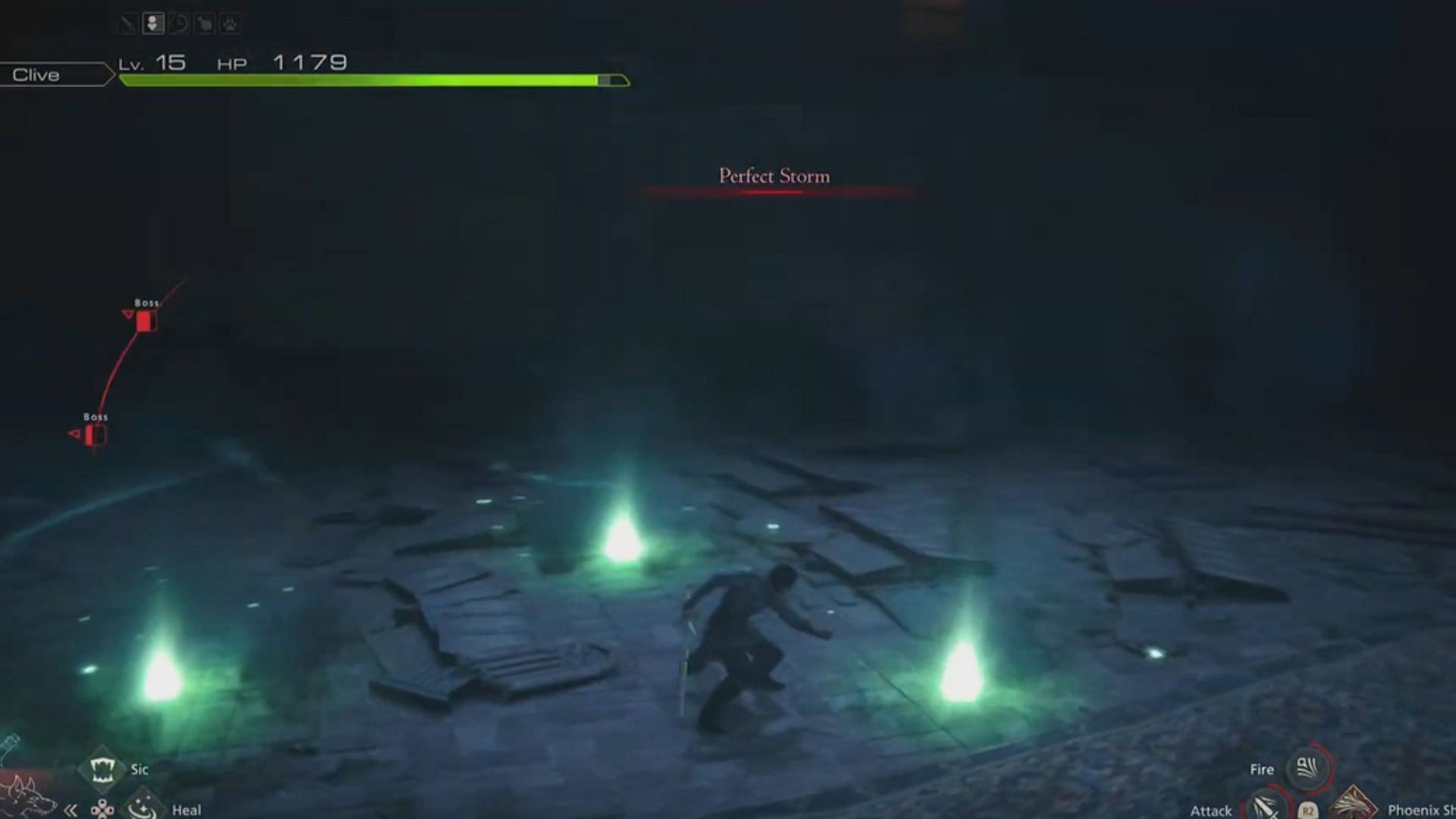 Three lightning targets on the ground (Image via Square Enix)