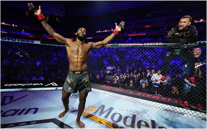 A grateful Aljamain Sterling reacts after being chosen as the inaugural member of Cage Fury FC Hall of Fame