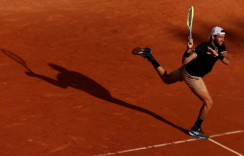 Matteo Berrettini in action at the Monte-Carlo Masters