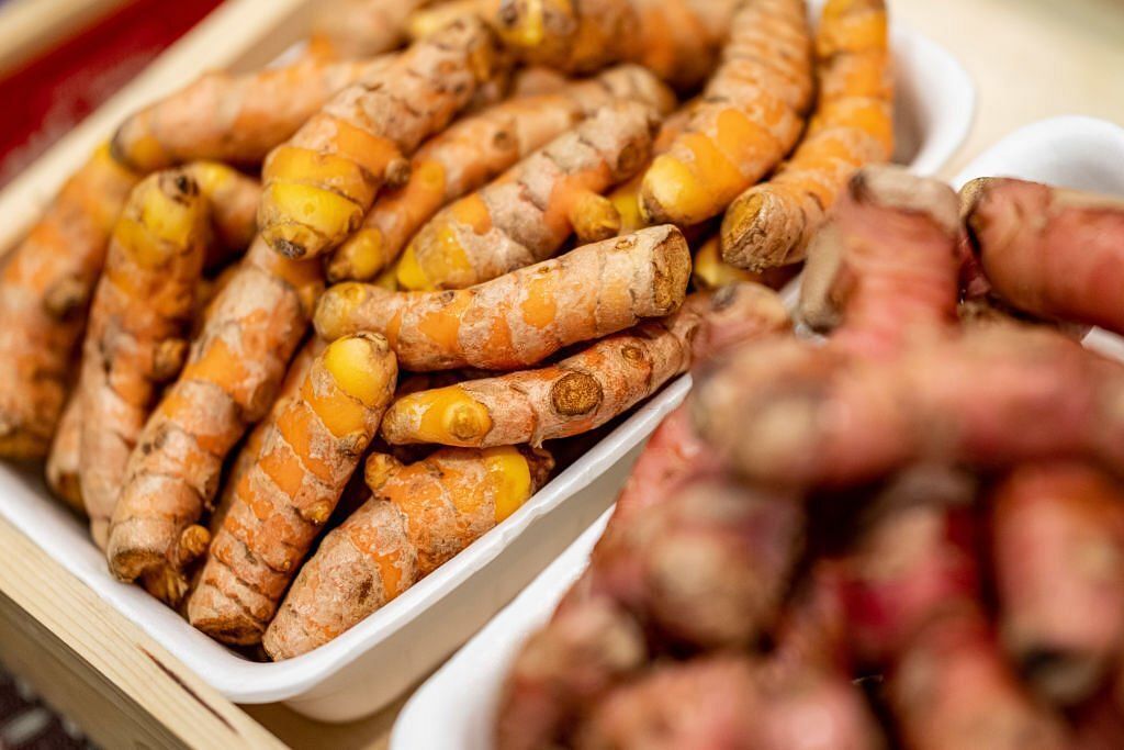 Turmeric is exhibited at Fruit Logistica(Image via Getty Images)