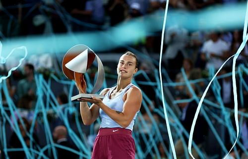 Aryna Sabalenka at the 2023 Madrid Open.