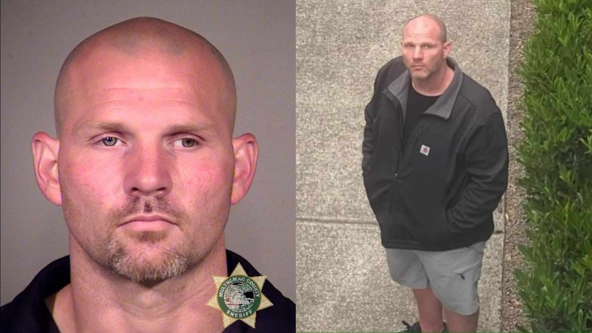 Daniel Thomas Warren is being sought by Portland Police as the suspect in a &quot;racially motivated&quot; attack. (Image via Twitter/@PortlandPolice, @Johnnthelefty)