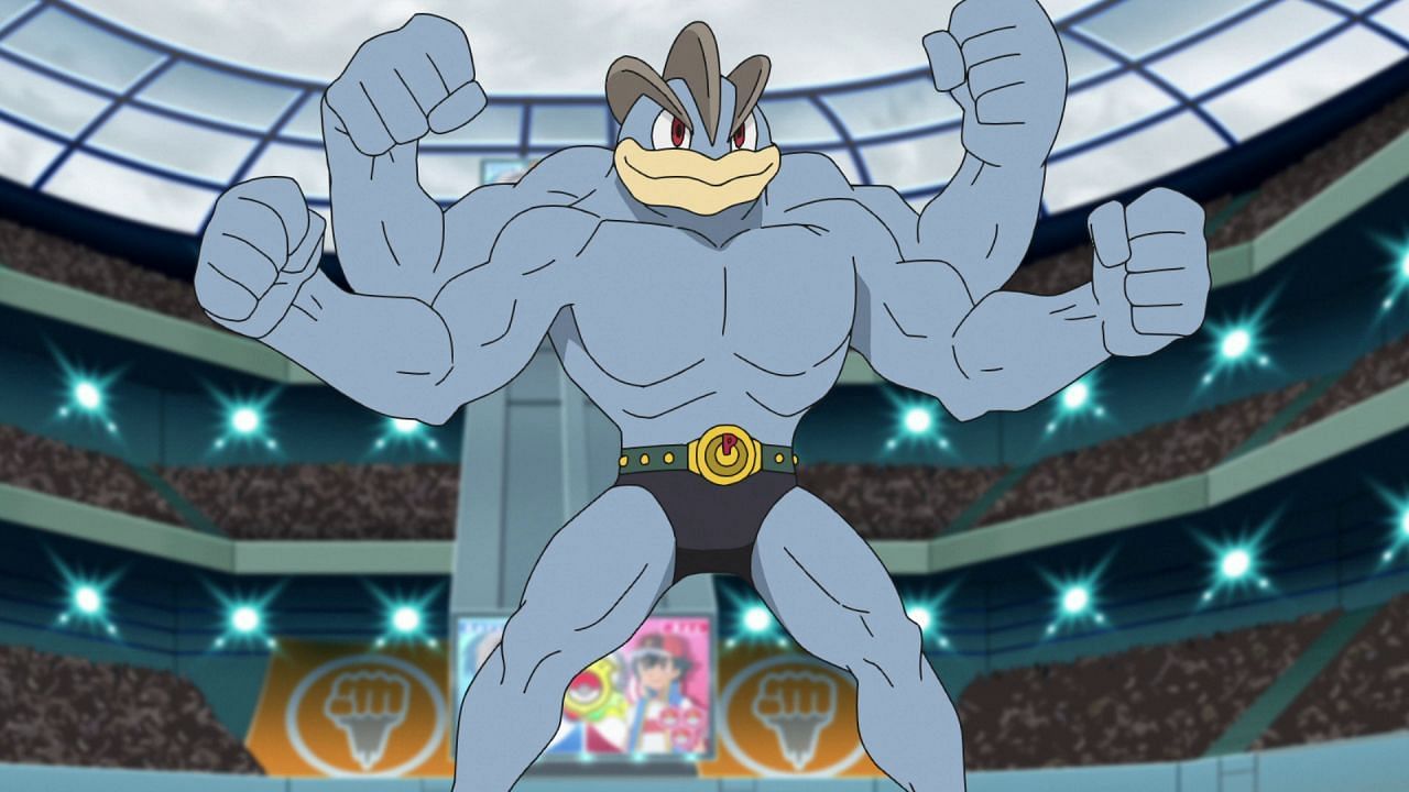 Machamp, as seen in the anime (Image via The Pokemon Company)