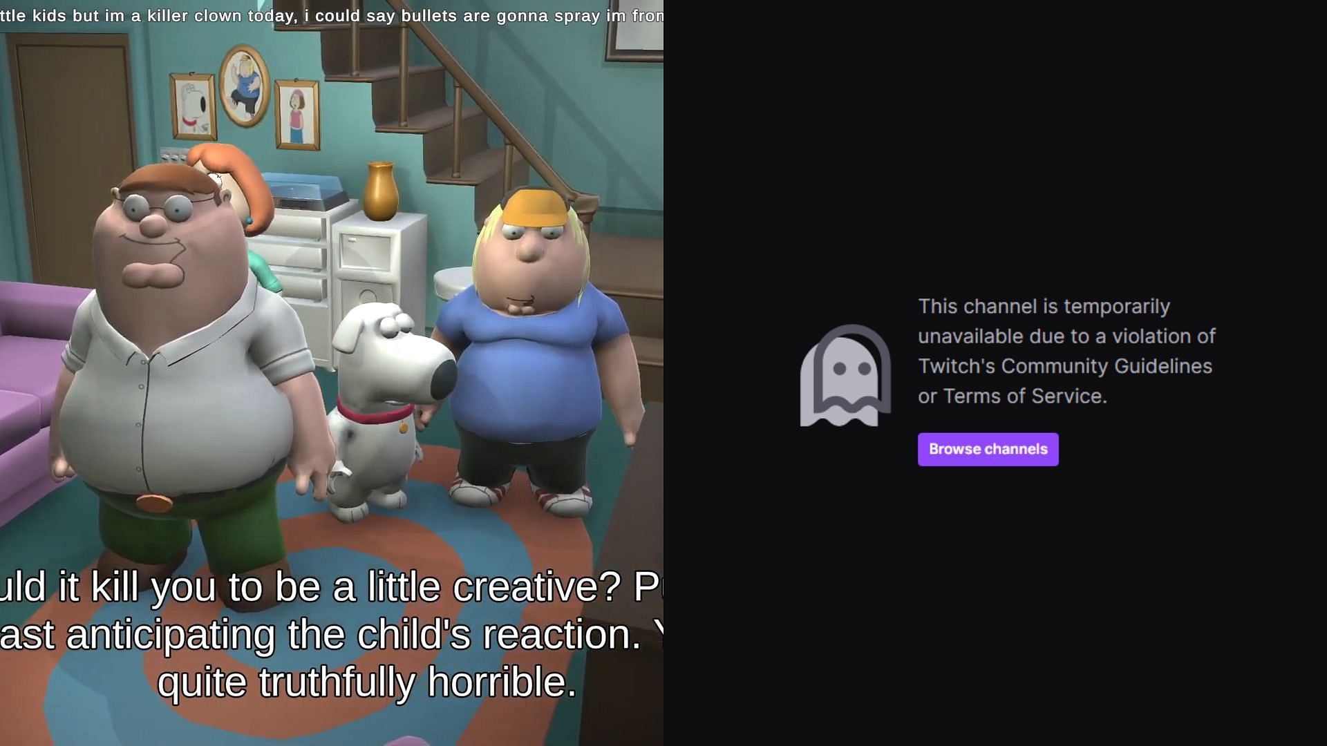 AI Family Guy has been banned from Twitch (Image via ai_peter/YouTube))