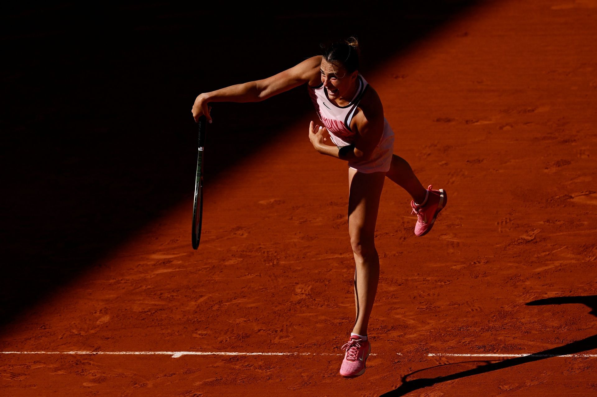 Aryna Sabalenka in action at the French Open