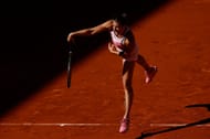 Aryna Sabalenka in action at the French Open
