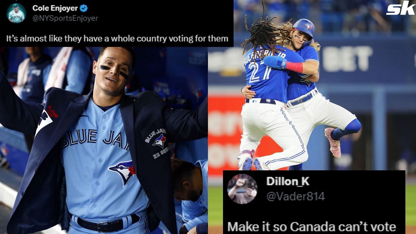 Blue Jays' Bichette, Guerrero, Chapman lead the way in All-Star Game voting