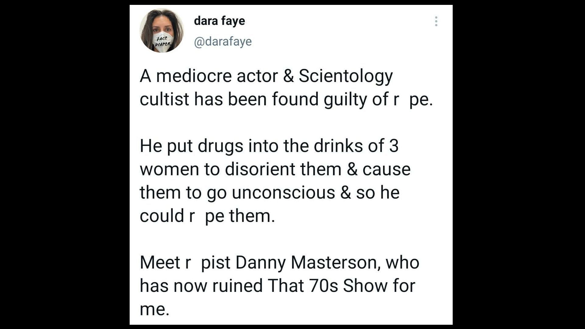 Masterson drugged the victims and then r*ped them at his Hollywood Hills house, (Image via dara faye/Twitter)