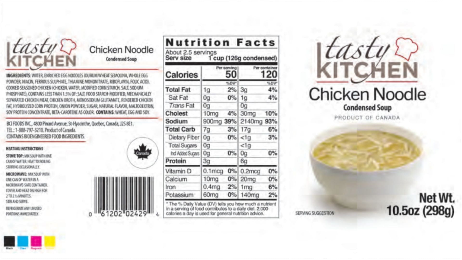 The recalled BCI Foods Chicken Noodle Soups were not presented for an import reinspection and may pose unknown health risks to consumers (Image via FSIS)