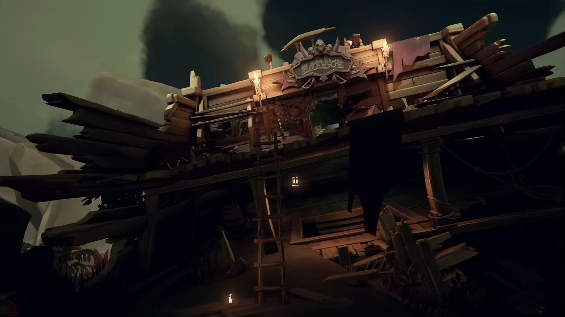You must enter the captain&#039;s cabin of this ship to find the Rat (Image via Sea of Thieves)