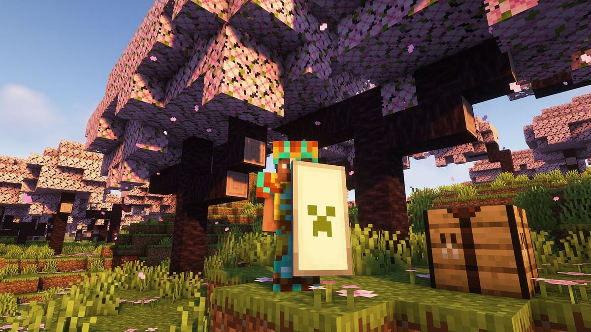 How to add banner to shields in Minecraft Bedrock Edition