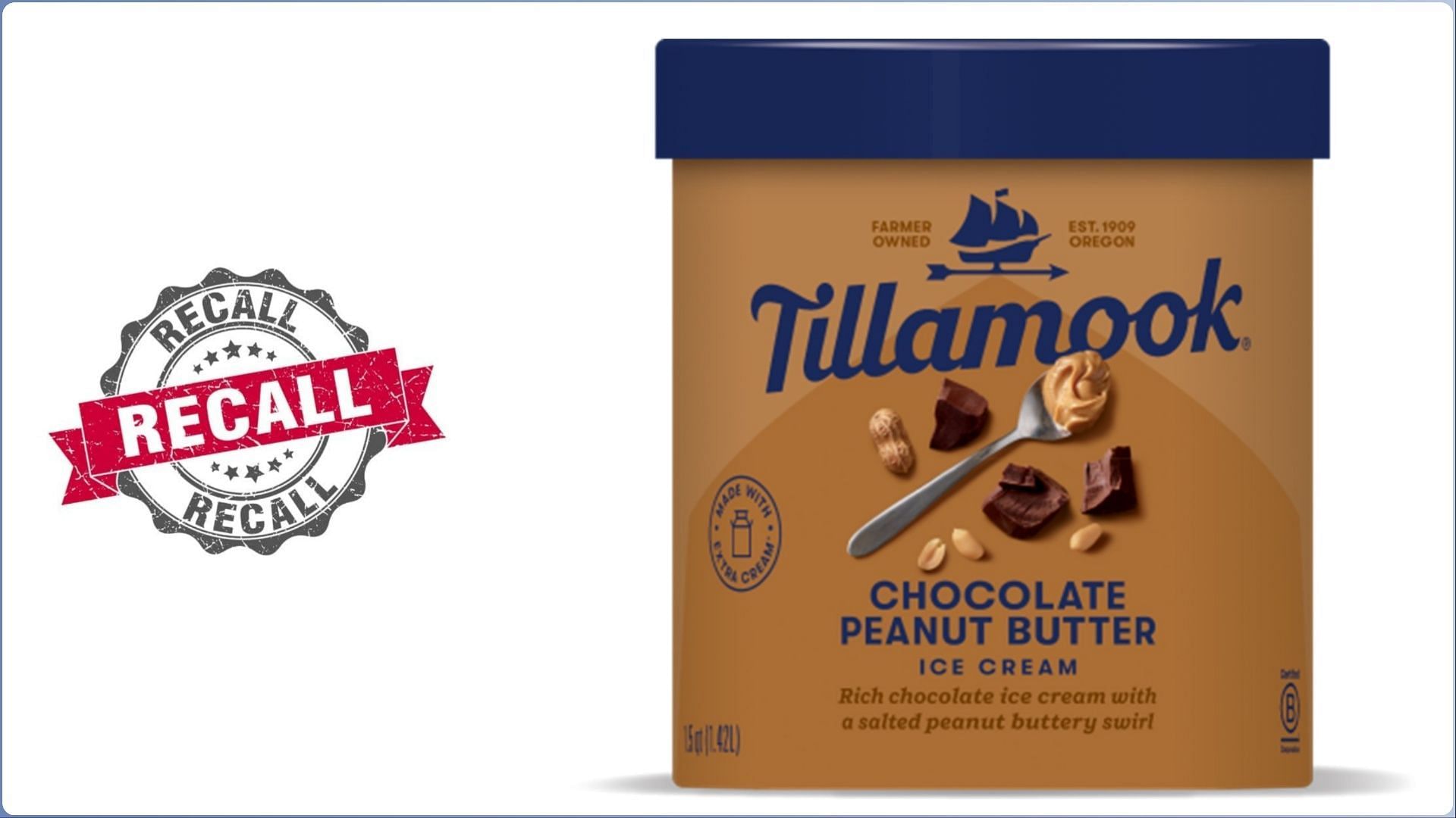 Tillamook County Creamery Association recalls Tillamook Waffle Cone Swirl ice cream cartons over undeclared wheat and soy allergen concerns (Image via FDA)