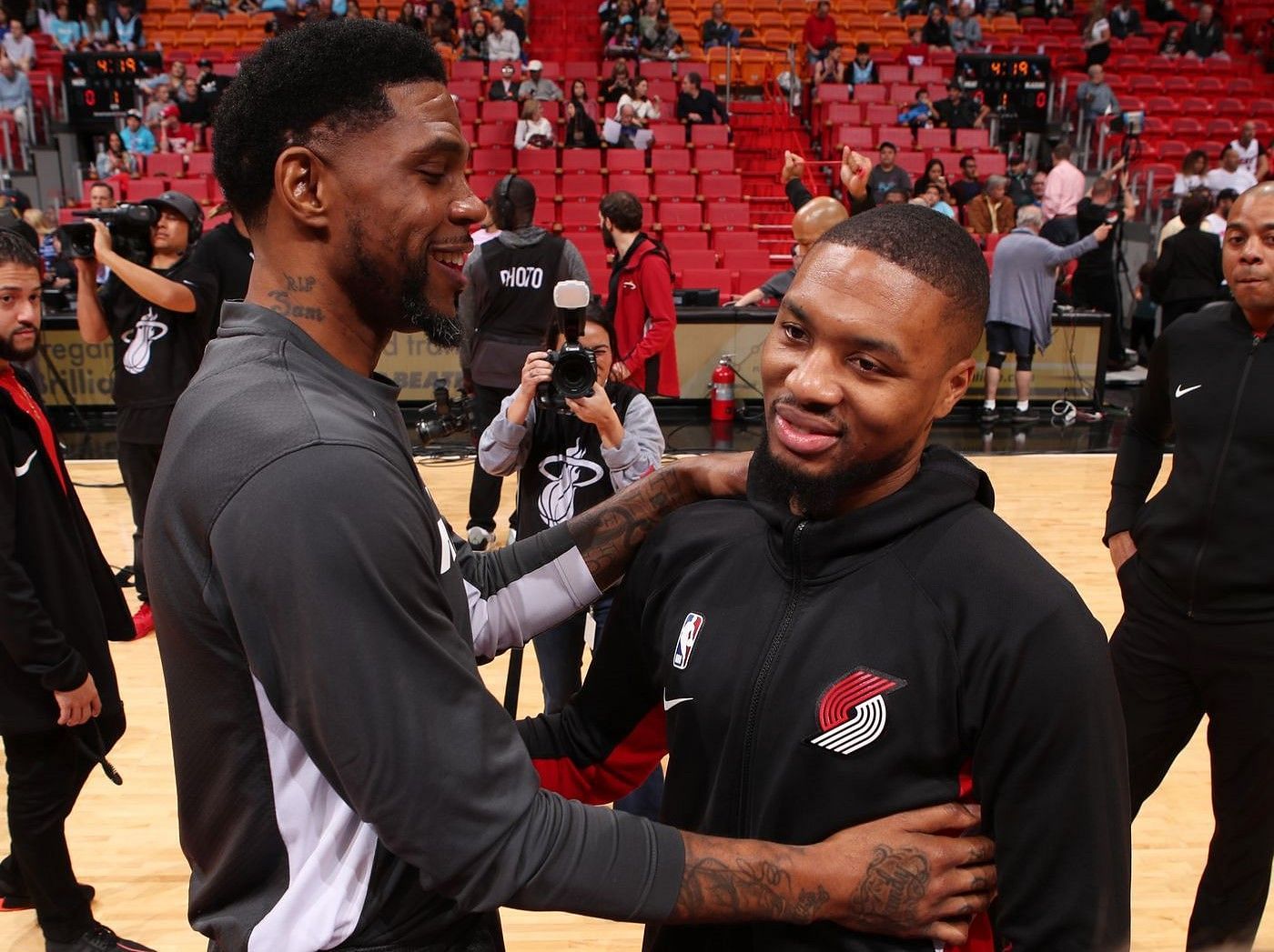 Miami Heat veteran forward Udonis Haslem and Portland Trail Blazers superstar point guard Damian Lillard