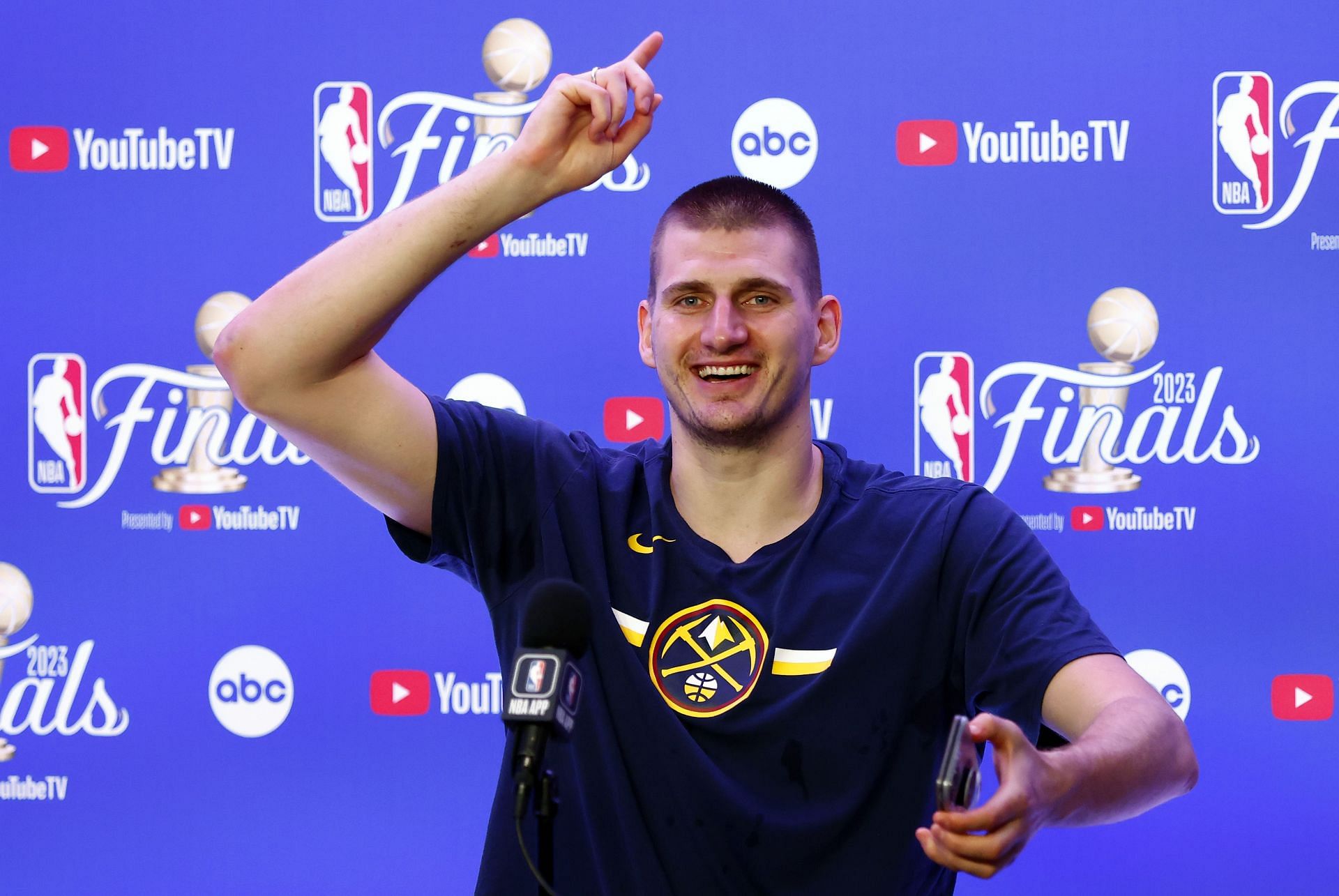 Nikola Jokic of the Denver Nuggets after the 2023 NBA Finals