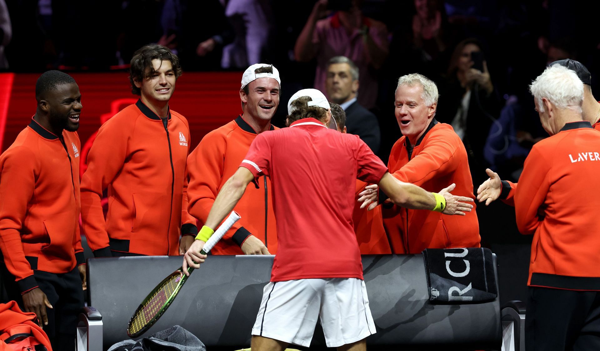 Frances Tiafoe, Taylor Fritz, and Tommy Paul at Laver Cup 2022