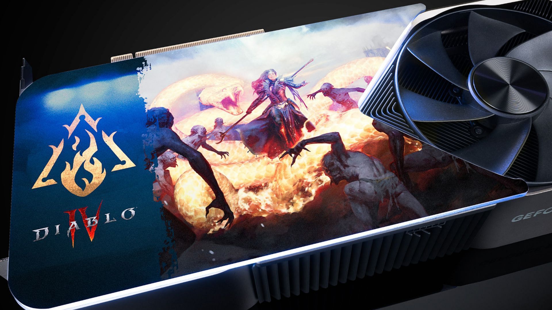 The Nvidia RTX 4080 FE Diablo 4 edition (Image via Nvidia)