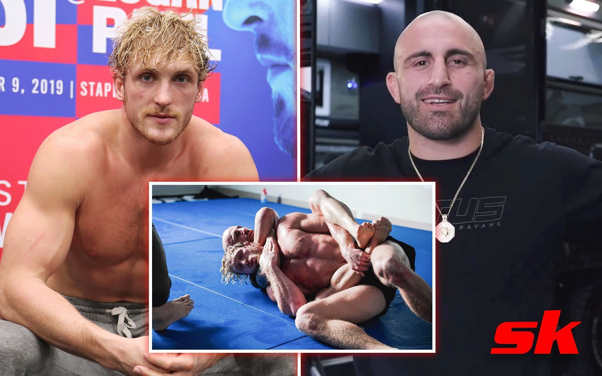 Logan Paul (left) and Alexander Volkanovski (right). [Images courtesy: left image from Getty Images and right and centre images from Instagram @alexvolkanovski]