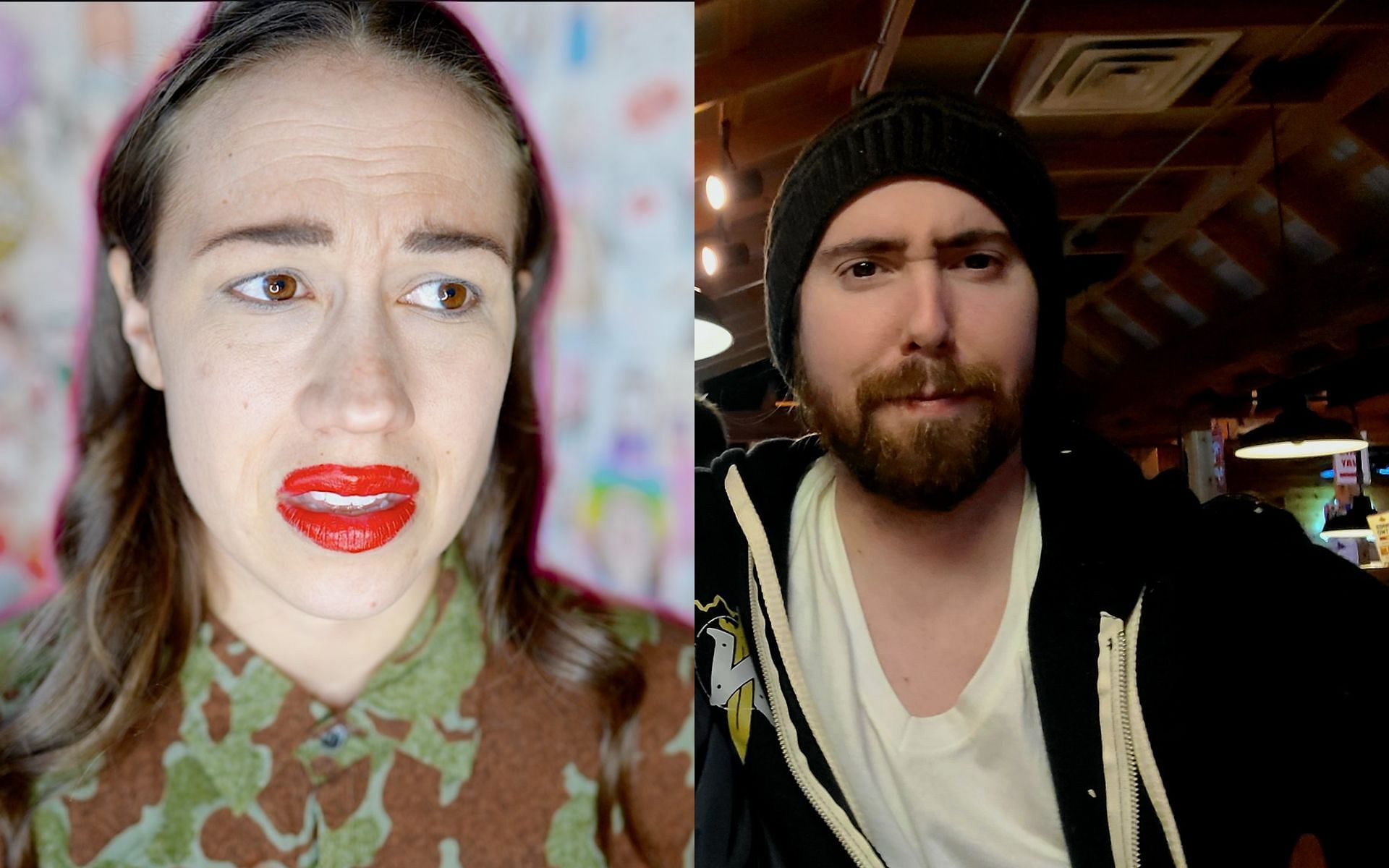 Asmongold comments on the Colleen Ballinger controversy (Images via Colleen Ballinger and Asmongold/Twitter)