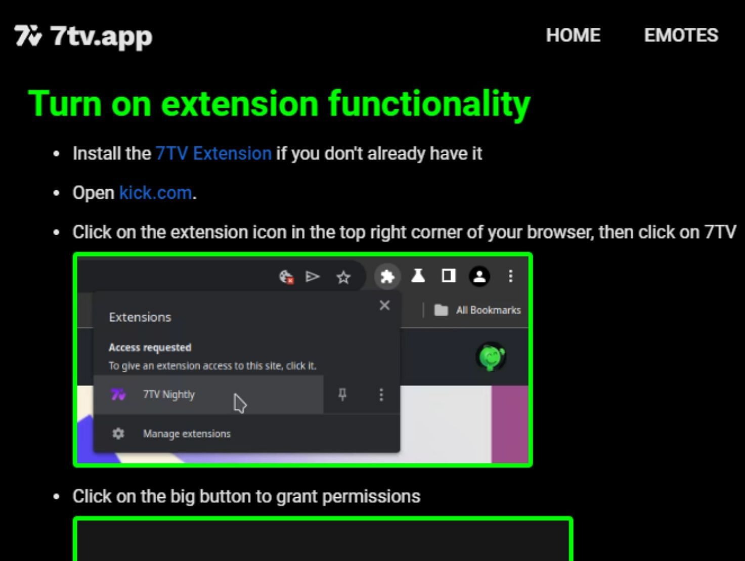 Here&#039;s how to add 7Tv&#039;s extension (Image via 7tv.app)
