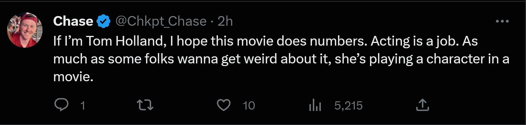 A comment on Discussing Film&#039;s post about Challengers (Image via Twitter)