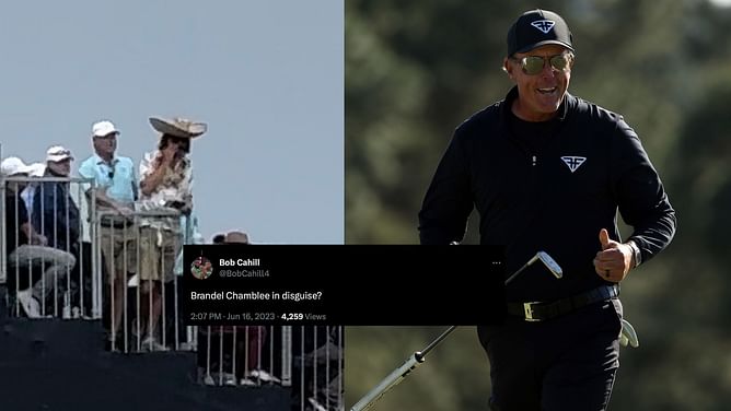 "Brandel Chamblee in disguise?" - Fans react to Phil Mickelson being heckled by a 'sombrero' man at the 2023 US Open