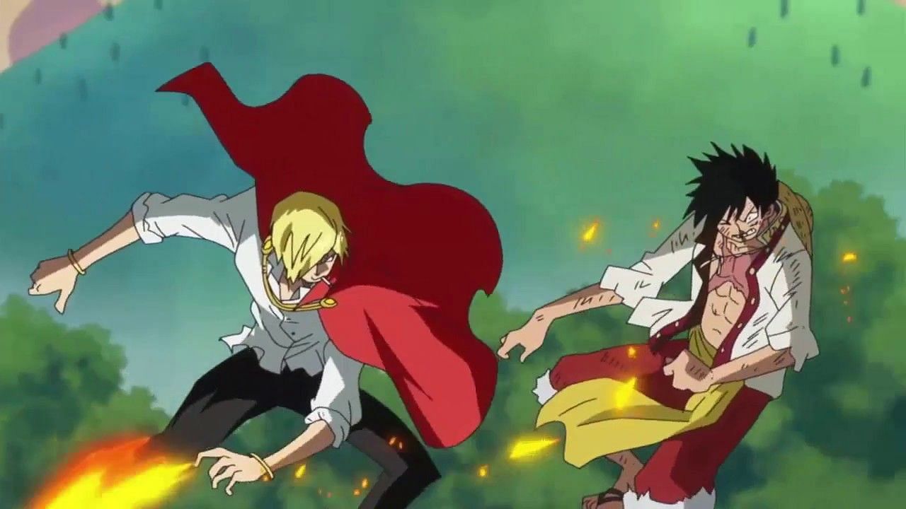 Sanji vs. Luffy (Image via Toei Animation)