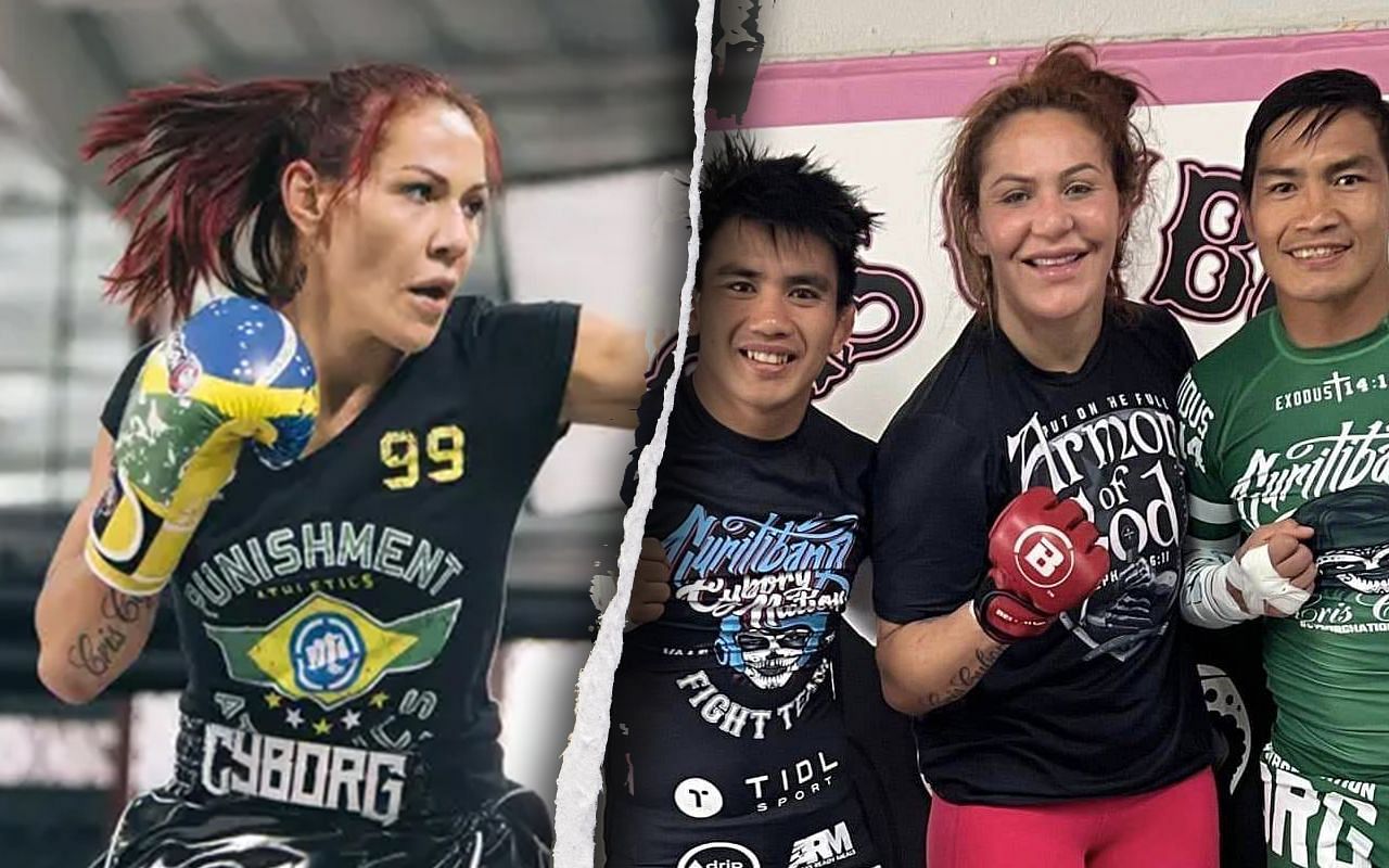 Cristiane &lsquo;Cyborg&rsquo; Justino, Joshua Pacio, and Eduard Folayang - Photo by ONE Championship