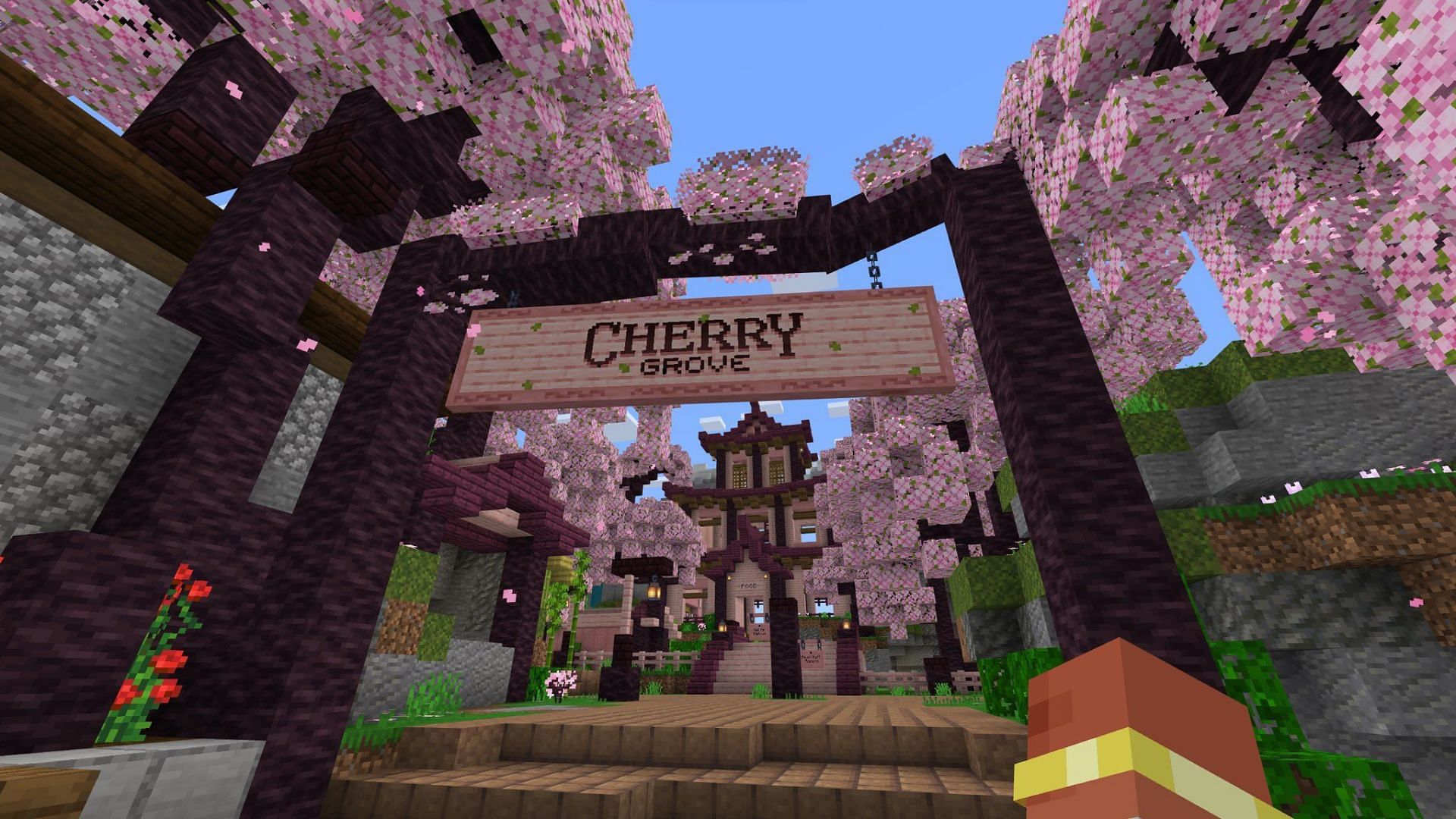 Майнкрафт 1.20. Тропа майнкрафт. Trails and Tales Minecraft. Cherry Grove Minecraft.