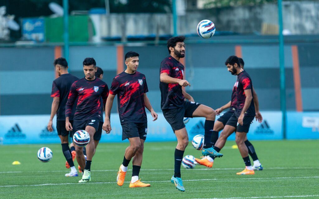 Indian players traning ahead of their semi-final clash against Lebanon.