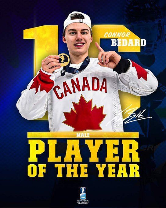 Bedard wins inaugural IIHF Male Player of the Year award