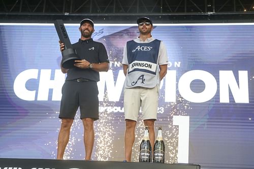 Dustin Johnson at the LIV Golf Invitational - Tulsa - Day Three (via Getty Images)