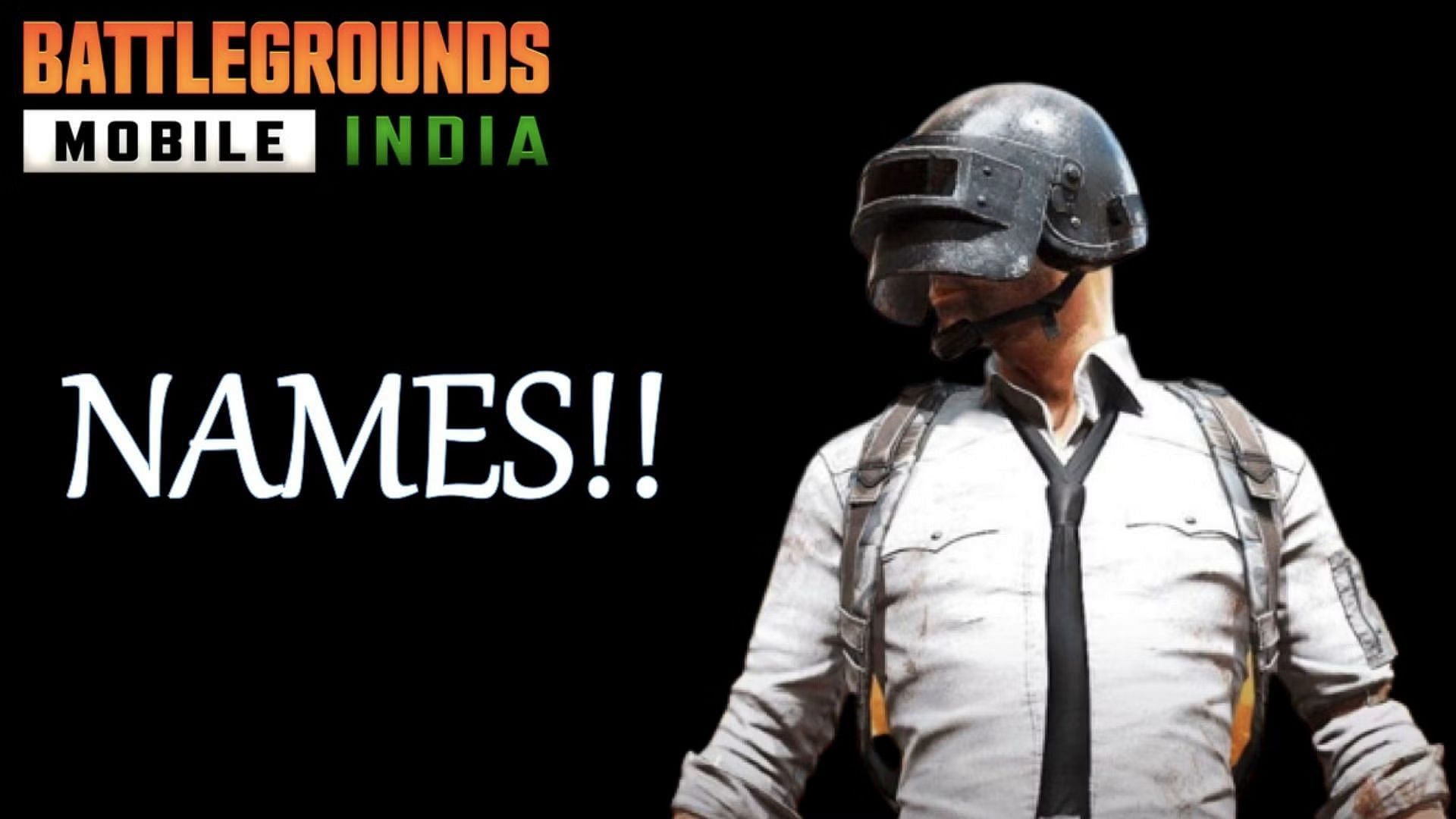 Battlegrounds Mobile India में 50 बढ़िया नेम्स 